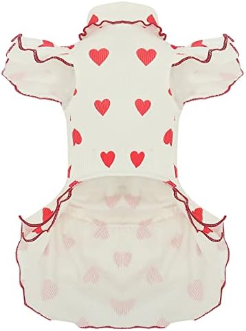 Куче руфле фустан Туту облека здолниште со симпатична срцева шема за мали кучиња со средни девојки Божиќна празничка забава роденденска забава