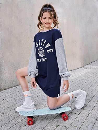 Модни дуксери и џемпери за девојки тинејџерски девојки писмо графички капка рамо фустан за џемпери