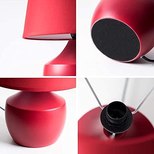 Haалеи табела ламба акцент ламби со висока црвена капка сенка за соба за простории во кревет во кревет