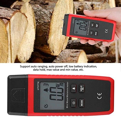 Zuqiee PH метар метар за дрво, општи алатки дигитален метар LCD индуктивен детектор за детектор на дрва од дрва 2% ~ 40% висока точност