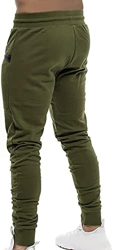 Бадхуб влечење панталони модни машки спортови солиден еластичен завој на половината, обични лабави џемпери со џебови со патенти