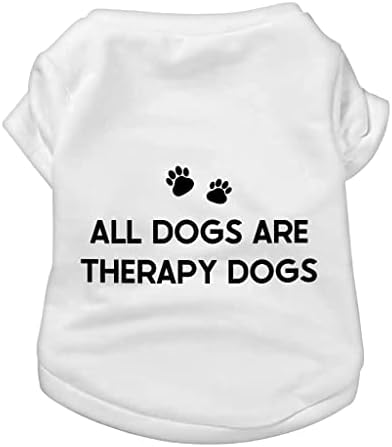 Маица за кучиња за хонорарна терапија - слатка кошула за кучиња - минималистичка облека за кучиња - бела, 2xl