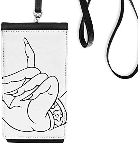 Рачна линија за цртање Телефонски паричник чанта што виси мобилна торбичка црн џеб