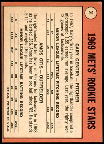 1969 Топпс 31 Метс дебитанти Амос Отис/Гери Гентри Newујорк Метс ВГ/екс Метс
