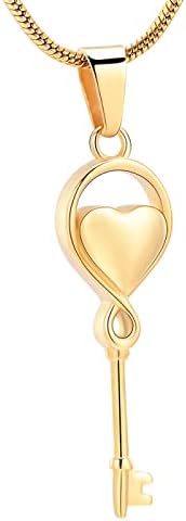 Пинокси Слободен Гравирање Клуч За Срцето Меморијален Накит Држач За Пепел Спомен Кремирање Урна Приврзок Ѓердан За Жени +Инка