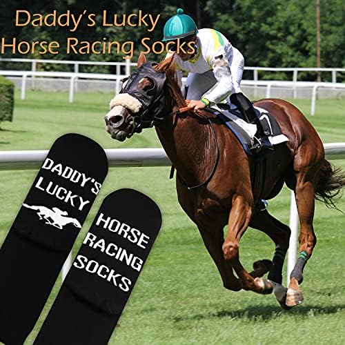Costmo коњски трки чорапи спортски fansубители на fansубовници lубовни подароци на тато на тато, лаки за трки со коњи, подароци за мажи коцкање