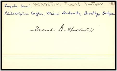 Френк Храбетин Потпишан Индекс Картичка 3х5 Автограм 1942 Орли 87511-Мак Намалување Потписи