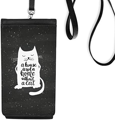 Мачка во домашна црна бела понуда Телефонски паричник чанта што виси мобилна торбичка црн џеб