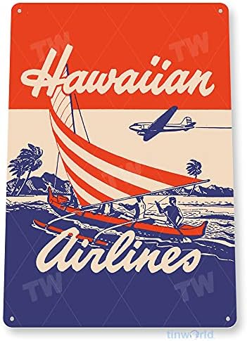 Калај знак на Хавајски ерлајнс знак ретро комерцијална авијација знак за лименка метал знак Decor D080