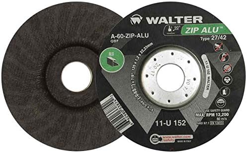 Волтер 11U152 5x3/64x7/8 ZIP Alu Пресечени тркала за алуминиум тип 27 Grit A60, 25 пакет