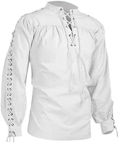 Ренесансна блуза мажи квалитетен завој на ракав кошула готски мажи висока долга мода маж машка блуза пиратска кошула