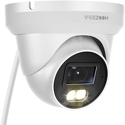Veezoom POE Camera - IP камера за бојата за ноќно гледање купола камери на отворено со откривање на движење, 5MP 100FT IR Night Vision,