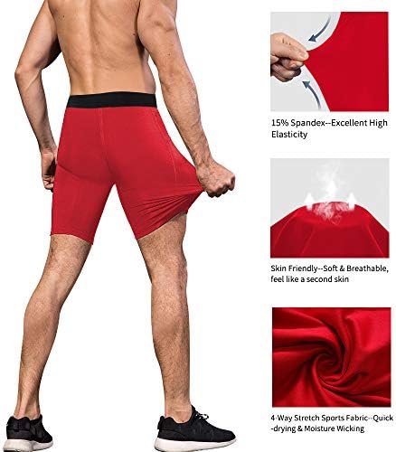 Шорцеви за атлетска компресија на машка компресија со џебови кои работат со активна долна облека