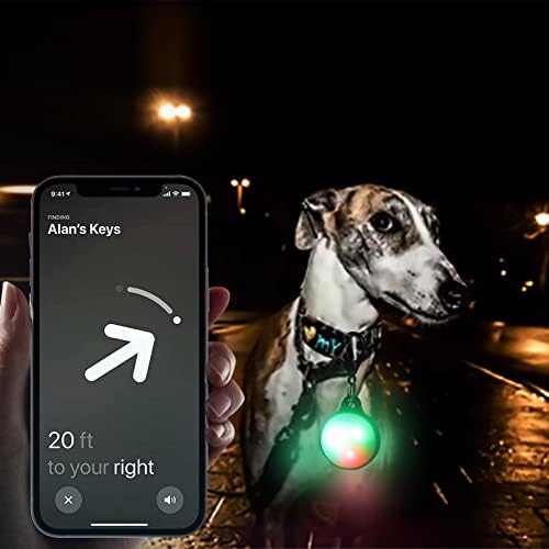 Држач за воздушна таг со приврзок за тастатура за Tracker на Apple GPS, јака за кучиња со куќиште со LED светло компатибилна со ознаката за воздух со Hmaxing