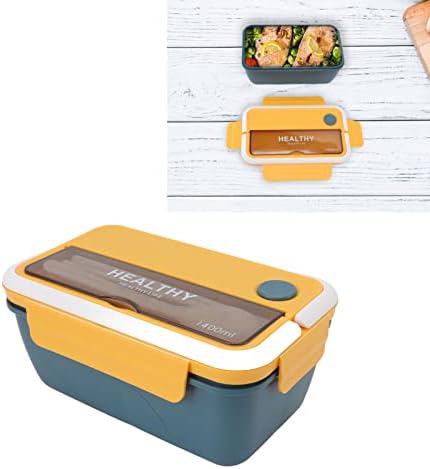 Пластична Кутија За Ручек од 1400 мл Со Делител, Пренослива Јапонска Бенто Кутија Контејнер За Чување Салата За Ужина За Храна За Возрасни
