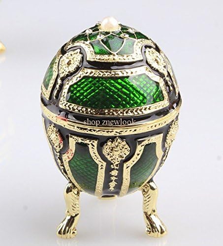 кутија со ситници во форма на кристално јајце, инспирирана кутија за јајца со златен штанд