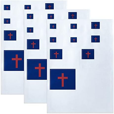 Hsqcez 3 Пакет Христијанството Знаме Налепница-Тактички Христијански Знамиња Рефлектирачки Налепници За Винил Автомобил,Налепници