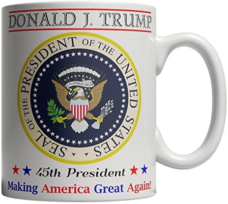 Доналд Трамп Ја Направи Америка Повторно Голема 45-ти Претседател - Претседателски Печат Кригла 11оз 15оз Кафе Чаша