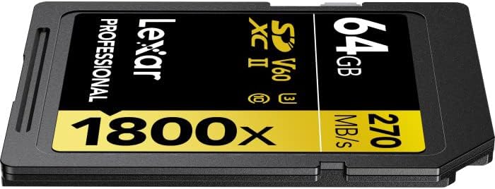 Lexar Professional 1800x SDXC UHS-II Картичка Злато Серија, 64GB -