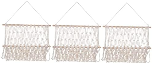 Ханабас 3 парчиња Ткаена Решетка Нордиски Декор За Складирање Импровизирана Лежалка Макраме Ѕид Виси Макраме Ѕид Виси Полица Боемско Списание