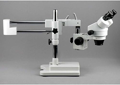 Amscope SM-4B Професионален двогледи стерео зумирање микроскоп, WH10X очите на очите, зголемувањето на 7x-45x, целта од 0,7x-4,5x зумирање,