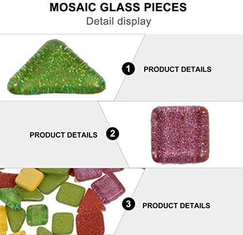 Јардве квадратна стаклена вазна 200г стаклена мозаична плочки сјај кристално мозаик стакло парчиња чипови вазни со слики со фрагменти