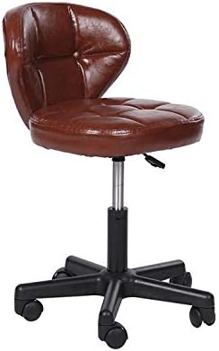 Уметник столче со тркала ， хидраулична столица со кафеава синтетичка кожа седиште ， Прилагодлива висина 52-62 см ， Поддржана тежина 160