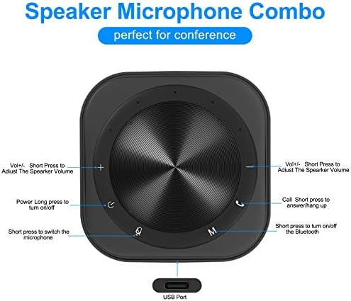 Звучник на конференција Tiburn HQ M520 звучник со микрофон Bluetooth звучник 360 Гласовен пикап 5.0 USB Bluetooth звучник компатибилен преносен