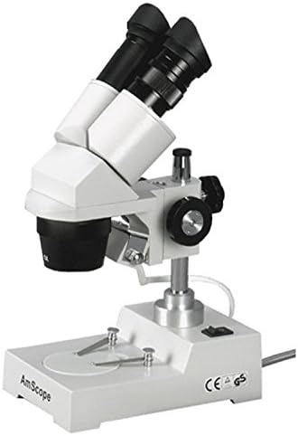 AmScope SE304-PX Бинокуларен Стерео Микроскоп, WF5x И WF10x Окулари, 10x/20X/40x Зголемување, 2x И 4X Цели, Волфрам Осветлување,
