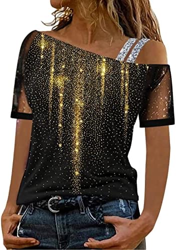 Амикадом тинејџерски девојки starвездени печатени маички маички со кратки ракави ладно рамо есен лето маички 2023 мека удобна облека