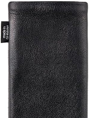 Fitbag Fusion Black/Black Custom прилагодена ракав за Nokia N78. Торбичка за мешавина од кожа Nappa/Suede со интегрирана постава за микрофибер