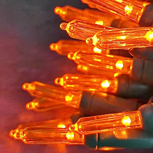 Yirunfa Божиќна портокалова жица светлина T5 50 LED светло за Ноќта на вештерките, 120V UL, приклучок во T5 XMAS светлосен сет