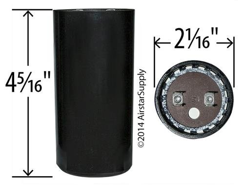 Кондензатор за почеток на моторот, 216-259 MFD, круг