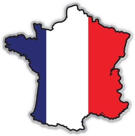 GT графика Франција мапа на знамето на мапата - 3 налепница за винил - за лаптоп за автомобили I -рампа Телефон Хард капа - водоотпорна