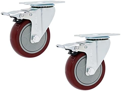 RFXCOM 3 Инчен Среден Тип Пвц Насочен Тркала За Колички Тркала Со Неми Мечки За Носење На Сопирачките 100 кг Парчиња Индустриски Тркалца