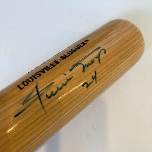 Вили мејс 24 Потпишан Луисвил Slugger Игра Модел Бејзбол Палка СО JSA Coa-Автограм Млб Лилјаци