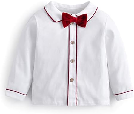 Wastwit Toddler Baby Baby Gentleman Velvet Outfit Bowtie Burtion со биб шорцеви капа за Божиќна забава