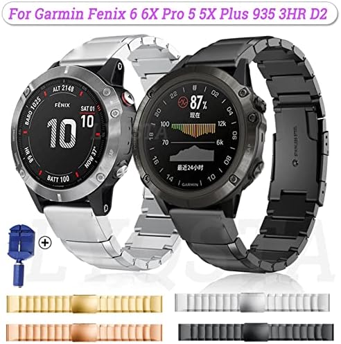 Twrqa Smart Watch Band Ремени За Garmin Fenix 6 6X PRO 5X 5 5S Плус 3 HR 935 945 Mk1 D2 S60 Ремен За Брзо Ослободување Челична Нараквица