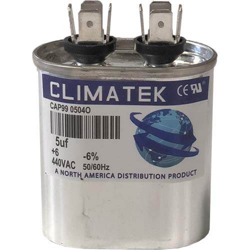 Климак овален кондензатор - одговара на американскиот стандард # CPT00748 | 5 UF MFD 370/440 Volt Vac
