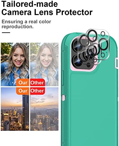 Компатибилен со Iphone 13 Pro Max Случај со 2 Заштитници На Екранот + 2 Заштитници На Објективот На Фотоапаратот + Футрола За Клипови За