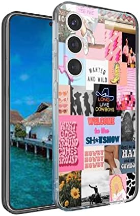 Компатибилен Со Samsung Galaxy S23+ Плус Западен Случај, Каубојска Каубојска Девојка Го Цитира Западниот Ретро Хауди Бохо Patетски
