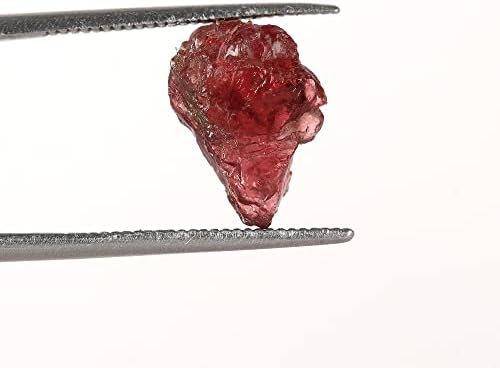 GemHub заздравување кристал груб AAA+ црвен гарнет камен мал 5,45 ct. Лабав скапоцен камен за завиткување на жица,