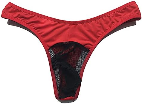 Машка секси t-back g-string гледа преку мрежа еротска долна облека Мажите со лесна дишење удобни брифинзи за грб
