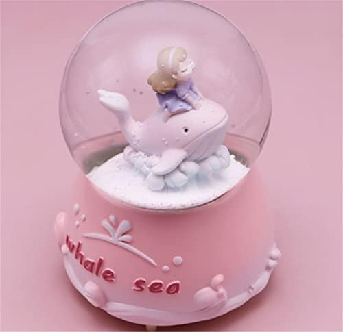 Gkmjki Dream Dolphin Crystal Ball Girl Girl Должен подарок може да го ротира лебдечкиот снежен музички кутија октав кутија украси