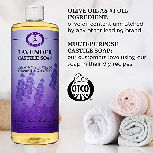Каролина лаванда кастилен сапун течност-сапун со омекнување на кожата маслиново масло органско миење на тело