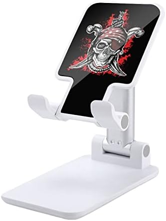 Црн пиратски череп мобилен телефон стојат преклопен телефонски држач за прилагодување на додатоци за биро за прилагодување на телефон
