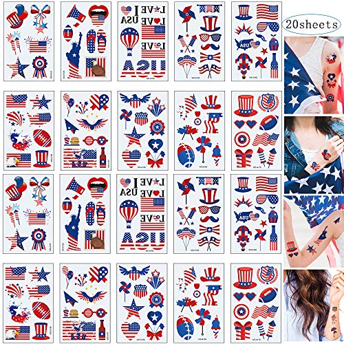 Тетоважи со американско Знаме 4 јули Ден На Независноста Привремени Налепници За Тетоважи Патриотски Фаворизира Украси За Уметност На Телото