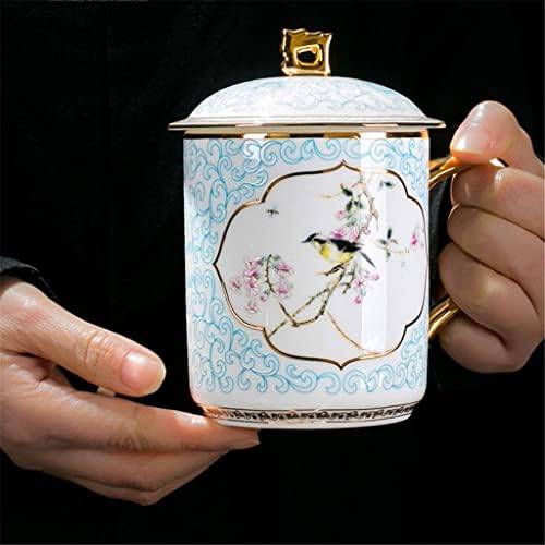 Вионц Чај Сет Чај Керамички Фамилија Розово Злато Чаша За Пиење Канцеларија Чаша Со Капак Чаша Чај Сет Додатоци