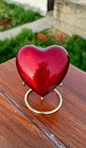 Црвено срце Премиум кремирање урна за букви со месинг штанд најдобар подарок за вашата девојка/дечко