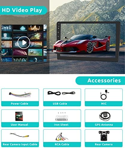 2g 32g Android Двоен Din Автомобил Стерео Со Безжичен Apple Carplay, Rimoody 10.1 Инчен Екран На Допир Автомобил Радио Со GPS Навигација Bluetooth